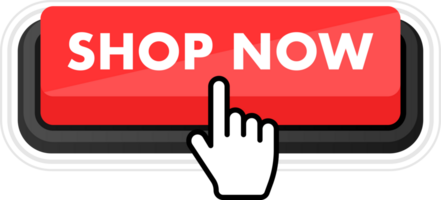 Set of shop now button. Hand pointer clicking. Shop now web buttons png