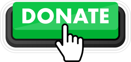 Set of Donate button. Hand pointer clicking. Donate web buttons png