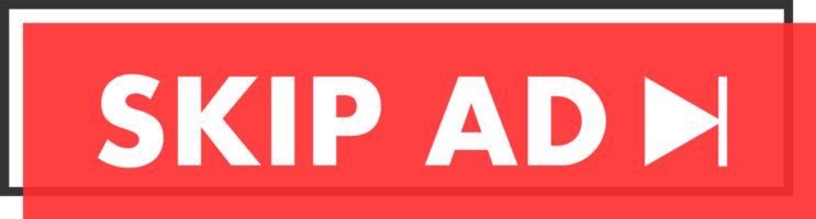 Set of Skip ad button. Hand pointer clicking. Skip ad web buttons png