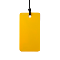 Blank yellow paper price tag isolated on transparent background png