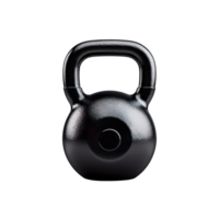 Black kettlebell isolated on transparent background png