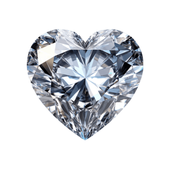 diamond in heart shape isolated on transparent background png