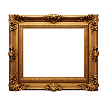 Empty picture frame isolated on transparent background png
