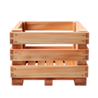 Empty wooden crate isolated on transparent background png