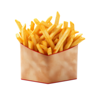 french fries in a box isolated on transparent background png