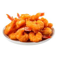 Fried shrimp isolated on transparent background png