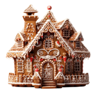 Gingerbread shack isolated on transparent background png