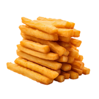 Pile of tasty cheese sticks isolated on transparent background png