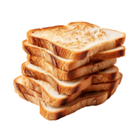 Pile of toasted bread slices isolated on transparent background png