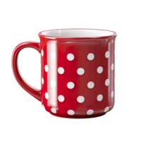 Red polka dot mug isolated on transparent background png