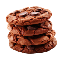 Stack of chocolate cookies isolated on transparent background png