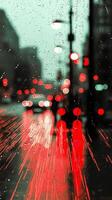 A blurry picture of a city street with cars and lights photo