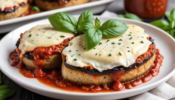 Two slices of bread topped with cheese and tomato sauce photo