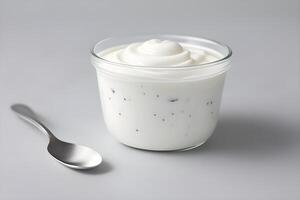 Fresh Yogurt Isolated on White Background illustration photo