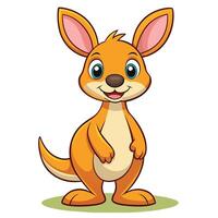 Cute cartoon kangaroo character with bright colors poses against a simple blue background, showcasing a cheerful expression and playful demeanor vector