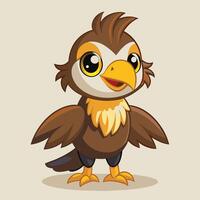 Cute cartoon bird character with bright colors and cheerful expression standing against a light background vector