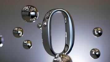 Floating silver spheres and a prominent number create a mesmerizing display video