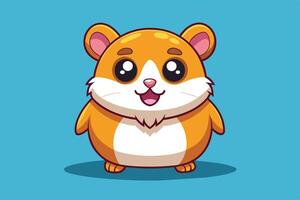 A cartoon hamster with big eyes and a big nose vector