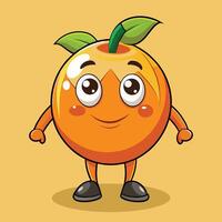 An orange character with legs and arms vector