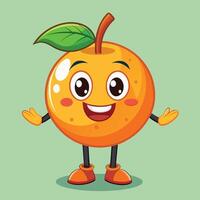 An orange character with arms and legs vector