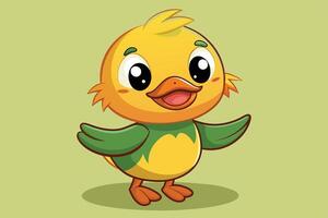Cartoon cute duck character illustration vector