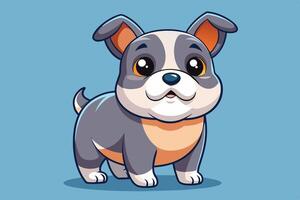 Cute cartoon dog character with a friendly expression against a blue background in a playful pose vector