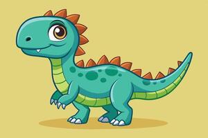 Cute cartoon dinosaur character with bright colors and friendly expression against a simple background vector