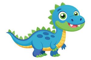 A happy cartoon dinosaur character with bright colors and a friendly expression, standing against a plain background vector