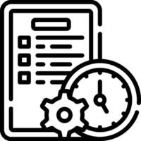 A clock and a checklist icon on a white background vector