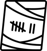 A black and white drawing of a box with the number two vector