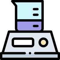 A beaker and a scale icon on a white background vector