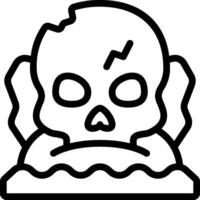 A skull with a head on top of a rock vector