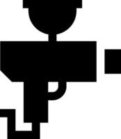 A black and white image of a gun vector