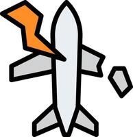 An airplane with a lightning bolt on it vector