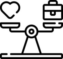 A scale with a heart and a briefcase on it vector