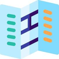 A blue and orange folder with a line through it vector