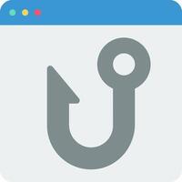 A web browser icon with a hook on it vector