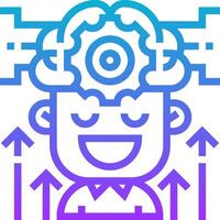 A man with a brain in his head and arrows pointing up vector