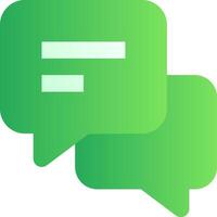 Two green speech bubbles with the word f vector
