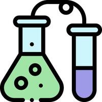 A laboratory flask with a test tube and a test tube vector