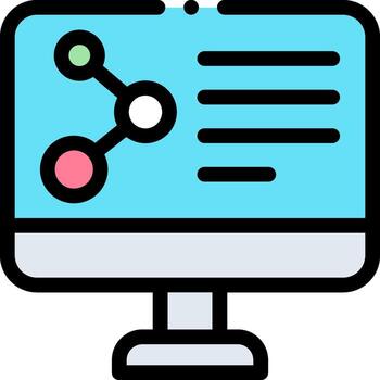 un computadora monitor con un grafico en eso vector