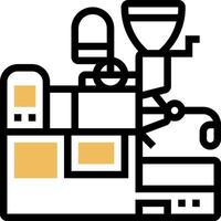 A coffee machine icon with a coffee pot and a coffee machine vector
