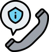Phone icon with shield and speech bubble vector