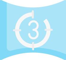 A blue pillow with a white arrow pointing to the number three vector