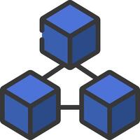 A blue cube with three cubes on it vector