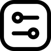 A black and white icon of two buttons vector
