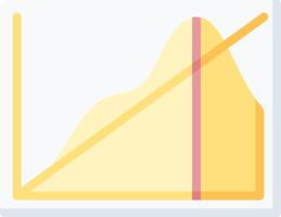 A yellow and pink graph with a line going up vector