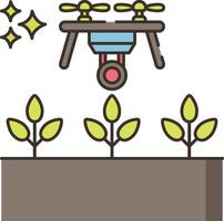 A drone flying over a plant with a camera on it vector