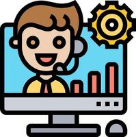Call center icon with a man in a headset vector
