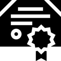 A house with a certificate icon vector